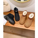 厚底ムートンブーツチャンキーヒールブーツ | SUNSHINE CLOSET | 詳細画像16