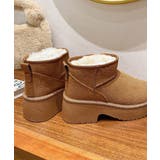 厚底ムートンブーツチャンキーヒールブーツ | SUNSHINE CLOSET | 詳細画像19