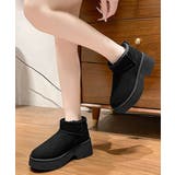 厚底ムートンブーツチャンキーヒールブーツ | SUNSHINE CLOSET | 詳細画像5