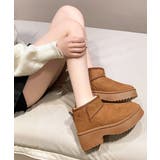 厚底ムートンブーツチャンキーヒールブーツ | SUNSHINE CLOSET | 詳細画像9