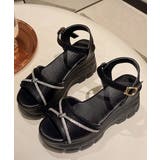 アンクルスストラップサンダル エレガント ラインストーンリボンサマーサンダル | SUNSHINE CLOSET | 詳細画像13