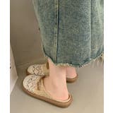 リネンライク レース調フラットサンダルナチュラル 美脚サマーサンダル通気性ぺたん… | SUNSHINE CLOSET | 詳細画像9 