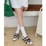 クラシカルドットバレエシューズ ダブルストラップフラットパンプス ガーリー靴韓国… | SUNSHINE CLOSET | 詳細画像12