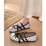 クラシカルドットバレエシューズ ダブルストラップフラットパンプス ガーリー靴韓国… | SUNSHINE CLOSET | 詳細画像14