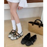 クラシカルドットバレエシューズ ダブルストラップフラットパンプス ガーリー靴韓国… | SUNSHINE CLOSET | 詳細画像16