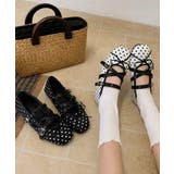 クラシカルドットバレエシューズ ダブルストラップフラットパンプス ガーリー靴韓国… | SUNSHINE CLOSET | 詳細画像18