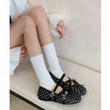 クラシカルドットバレエシューズ ダブルストラップフラットパンプス ガーリー靴韓国… | SUNSHINE CLOSET | 詳細画像2