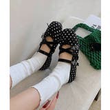 クラシカルドットバレエシューズ ダブルストラップフラットパンプス ガーリー靴韓国… | SUNSHINE CLOSET | 詳細画像6