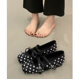 クラシカルドットバレエシューズ ダブルストラップフラットパンプス ガーリー靴韓国… | SUNSHINE CLOSET | 詳細画像9