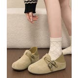 インヒール厚底靴 ラウンドトゥスリッポンレトロカジュアルモカシン ダブルベルトモ… | SUNSHINE CLOSET | 詳細画像2 