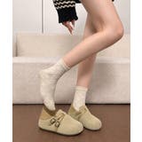 インヒール厚底靴 ラウンドトゥスリッポンレトロカジュアルモカシン ダブルベルトモ… | SUNSHINE CLOSET | 詳細画像5 