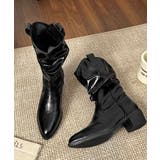 レディース 上品ポインテッドトゥドレープミドルブーツ美脚見え韓国風ショートブーツ… | SUNSHINE CLOSET | 詳細画像19 