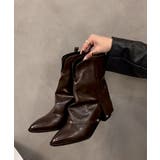 レディース 美脚ポインテッドブーツ ヴィンテージ風レザー調カバーブーツ | SUNSHINE CLOSET | 詳細画像27 