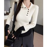 大人可愛い韓国風セーター 細身ニットレディース きれいめタイトニットカットソー | SUNSHINE CLOSET | 詳細画像1