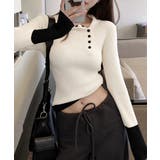 大人可愛い韓国風セーター 細身ニットレディース きれいめタイトニットカットソー | SUNSHINE CLOSET | 詳細画像10