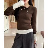 大人可愛い韓国風セーター 細身ニットレディース きれいめタイトニットカットソー | SUNSHINE CLOSET | 詳細画像15