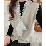 ニットベストネックラインレースニットジレ | SUNSHINE CLOSET | 詳細画像3 