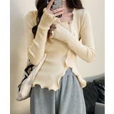 メロウフリルニット フロントスリット秋服 | SUNSHINE CLOSET | 詳細画像1 