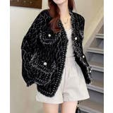 ツイード風ニットジャケットレディース上品 | SUNSHINE CLOSET | 詳細画像13 