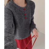 ハートボタンニットトップス ハーフボタン | SUNSHINE CLOSET | 詳細画像1