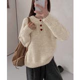 ハートボタンニットトップス ハーフボタン | SUNSHINE CLOSET | 詳細画像5
