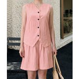 リネンライクセットアップ ノースリーブトップス Vネックベスト | SUNSHINE CLOSET | 詳細画像12 