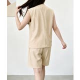 リネンライクセットアップ ノースリーブトップス Vネックベスト | SUNSHINE CLOSET | 詳細画像18 