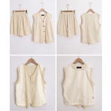 リネンライクセットアップ ノースリーブトップス Vネックベスト | SUNSHINE CLOSET | 詳細画像19 