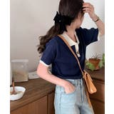 レディース 配色カットソー 通勤通学ニットソー | SUNSHINE CLOSET | 詳細画像2 