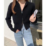 ダブルジップリブニットカーディガン韓国風 | SUNSHINE CLOSET | 詳細画像5