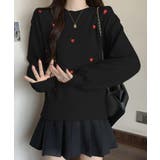 クルーネックハート柄ニットセーター韓国風 | SUNSHINE CLOSET | 詳細画像2