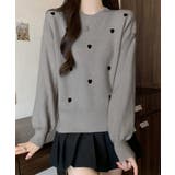 クルーネックハート柄ニットセーター韓国風 | SUNSHINE CLOSET | 詳細画像6