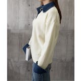 デニム切り替え レイヤード風ニットポロ襟 | SUNSHINE CLOSET | 詳細画像19