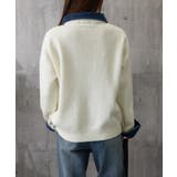 デニム切り替え レイヤード風ニットポロ襟 | SUNSHINE CLOSET | 詳細画像20