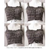 チェック柄水着 レースアップフリルビスチェ水着 ショーツ一体型ミニスカートタンキ… | SUNSHINE CLOSET | 詳細画像17 