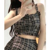 チェック柄水着 レースアップフリルビスチェ水着 ショーツ一体型ミニスカートタンキ… | SUNSHINE CLOSET | 詳細画像3 