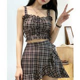 チェック柄水着 レースアップフリルビスチェ水着 ショーツ一体型ミニスカートタンキ… | SUNSHINE CLOSET | 詳細画像8 