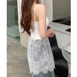 大人可愛い スカラップレースロングキャミ 肩紐調節可能インナーキャミソール | SUNSHINE CLOSET | 詳細画像13