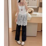 大人可愛い スカラップレースロングキャミ 肩紐調節可能インナーキャミソール | SUNSHINE CLOSET | 詳細画像4