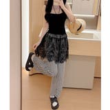 大人可愛い スカラップレースロングキャミ 肩紐調節可能インナーキャミソール | SUNSHINE CLOSET | 詳細画像8