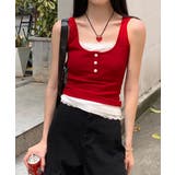 レイヤード風インナー配色 レースタンク 2枚セット風見せキャミタンク | SUNSHINE CLOSET | 詳細画像11 