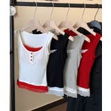 レイヤード風インナー配色 レースタンク 2枚セット風見せキャミタンク | SUNSHINE CLOSET | 詳細画像14 