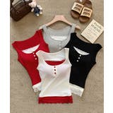 レイヤード風インナー配色 レースタンク 2枚セット風見せキャミタンク | SUNSHINE CLOSET | 詳細画像15 
