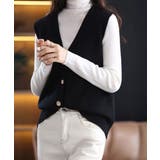 Vネックニットベストレディースニットジレ | SUNSHINE CLOSET | 詳細画像4