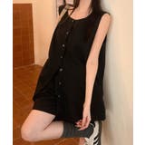 薄手ベスト リネン風短パンセットアップ 涼しげきれいめトップス体型カバー | SUNSHINE CLOSET | 詳細画像11 