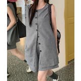 薄手ベスト リネン風短パンセットアップ 涼しげきれいめトップス体型カバー | SUNSHINE CLOSET | 詳細画像16 