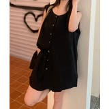 薄手ベスト リネン風短パンセットアップ 涼しげきれいめトップス体型カバー | SUNSHINE CLOSET | 詳細画像23 