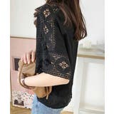 レディースレーストップス 透け感袖カットソーきれいめ 体型カバー | SUNSHINE CLOSET | 詳細画像10 