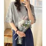 レディースレーストップス 透け感袖カットソーきれいめ 体型カバー | SUNSHINE CLOSET | 詳細画像15 