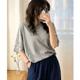 レディースレーストップス 透け感袖カットソーきれいめ 体型カバー | SUNSHINE CLOSET | 詳細画像16 